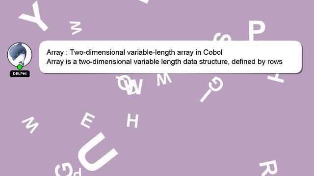 Array : Two-dimensional variable-length array in Cobol