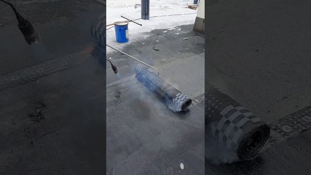 Унифлекс. Монтаж плоской кровли зимой