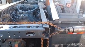 Правка рамы тягача.