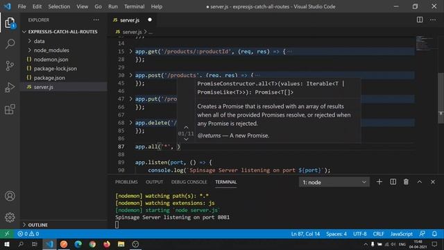 How to define catch-all-routes handler in ExpressJS for REST APIs ⭐️ Spinsage