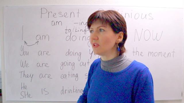Present continuous. Структура времени: утверждение, отрицание и вопрос. смотреть онлайн