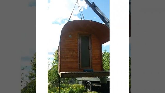 Мини-обзор финской бани 4 метра. Установка готовой бани. Компания IMWOOD.by смотреть онлайн