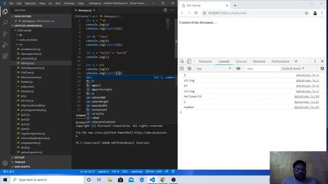 Lecture 6.7: DataTypes in JavaScript | JavaScript Tutorial for Beginners | ECMAScript 2015 | ES6