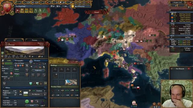 EU4 - Папа Римский - 19 - Very Hard - (1.30.3, Папская область, Papal State, Europa Universalis 4) смотреть онлайн