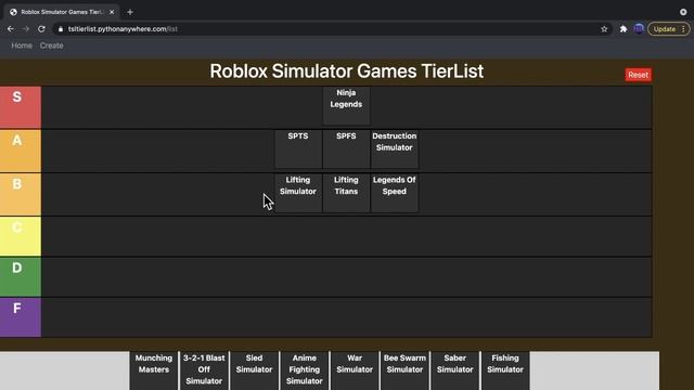 ROBLOX - Simulator Game Tier List смотреть онлайн