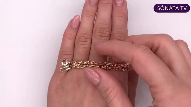 Браслет SONATA плетение "Венеция" ( в позолоте РО) - 52034 смотреть онлайн