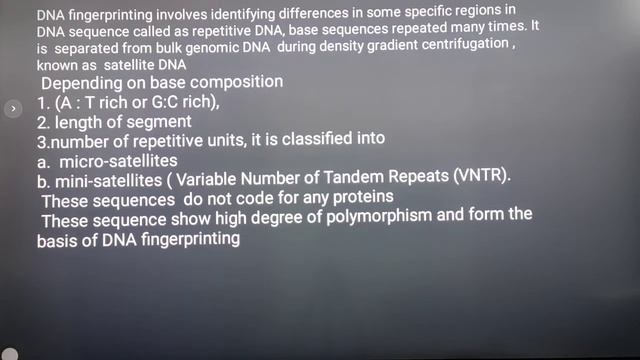 MOLECULAR BASIS OF INHERITANCE||part-17||DNA FINGERPRINTING|| XII BIOLOGY||NEET||DR S.PRASAD||