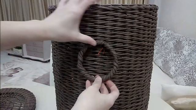 Часть 4. Плетение круглых ручек для корзины из бумажных трубочек