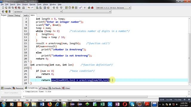 11 Recursion | How to check whether the number is armstrong or not using recursion in C смотреть онлайн