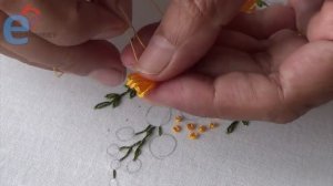 Hand Embroidery: Beautiful Mimosa Flowers Embroidery