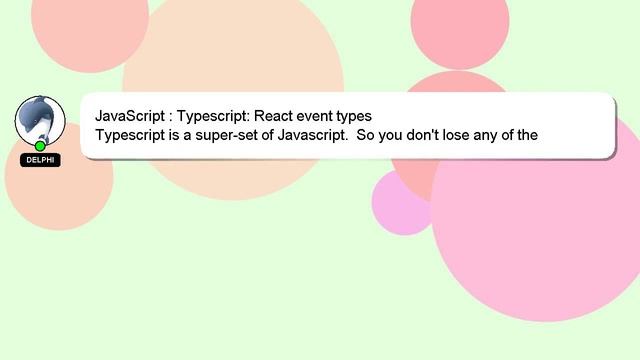 JavaScript : Typescript: React event types смотреть онлайн
