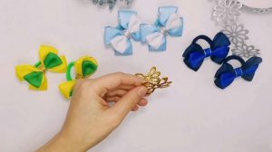 Маленькие бантики из репсовой ленты.