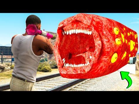 КАК УНИЧТОЖИТЬ ПОЕЗД ПОЖИРАТЕЛЬ в ГТА 5 МОДЫ! TRAIN и ОБЗОР МОДА в GTA 5 ВИДЕО