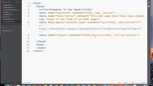 HTML5 Crash Course For Absolute Beginners 14 /23  Element in the Head Seo, CSS, and Javascript