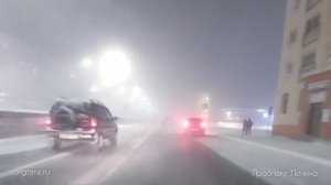 Еду по Норильску в -47⁰C. Ледяной туман. Полярная Ночь.