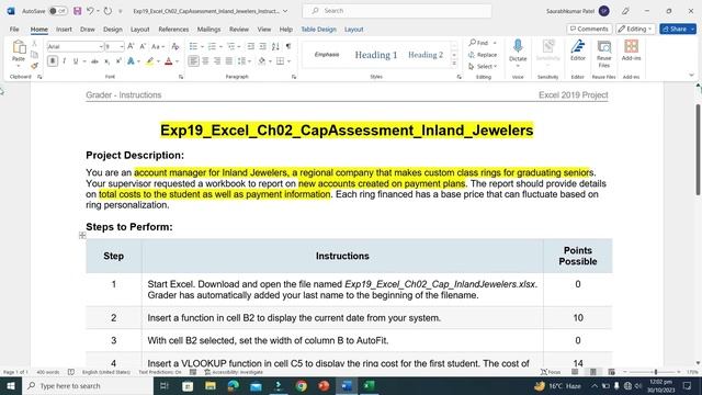 Exp19_Excel_Ch02_CapAssessment_Inland_Jewelers | CapAssessmentInlandJewelers | Pearson MyLabSolutio