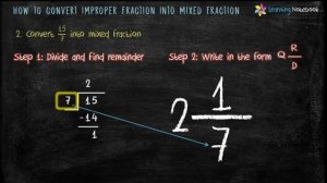 Convert improper fraction into mixed fraction || Class 5 Maths