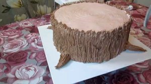 Кремовый торт" Пень" для мужчины на день рождения