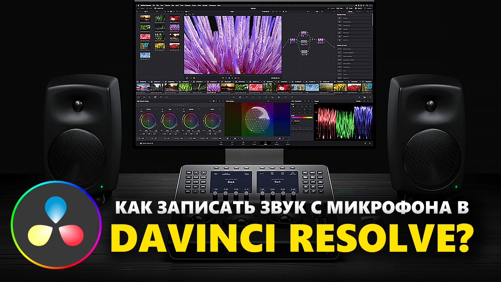 Как в программе DaVinci Resolve записать звук с микрофона?