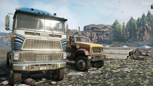Highway Trucks Battle | Ford CLT900 vs GMC MH9500 vs International Transtar 4070A - SnowRunner