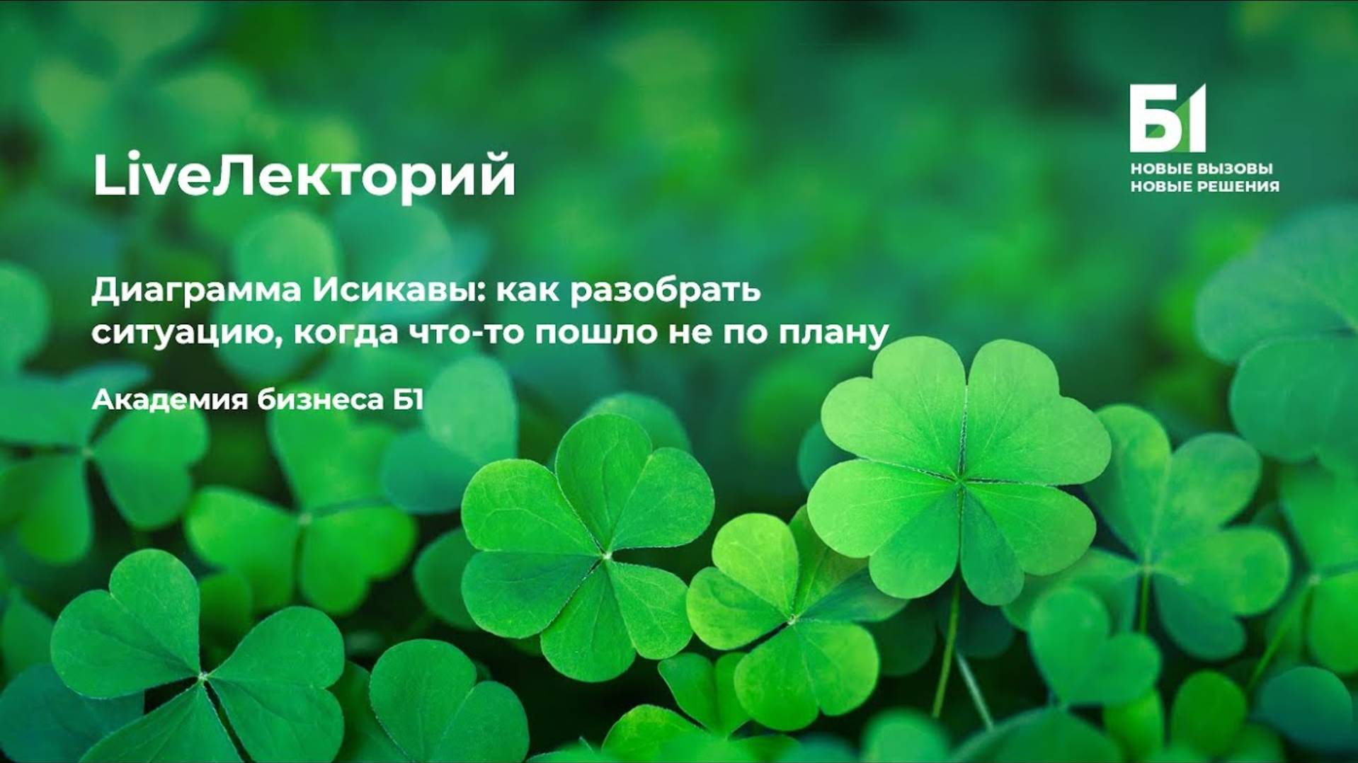 Вебинар "Диаграмма Исикавы: как разобрать ситуацию, когда что-то пошло не по плану" Академии Б1