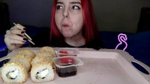 РОЛЛЫ СУШИ МУКБАНГ/sushi rolls mukbang