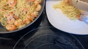 Two recipes with pasta and shrimp