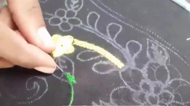 Hand embroidery flower designs tutorial ,super easy hand embroidery - hand embroidery for beginners_