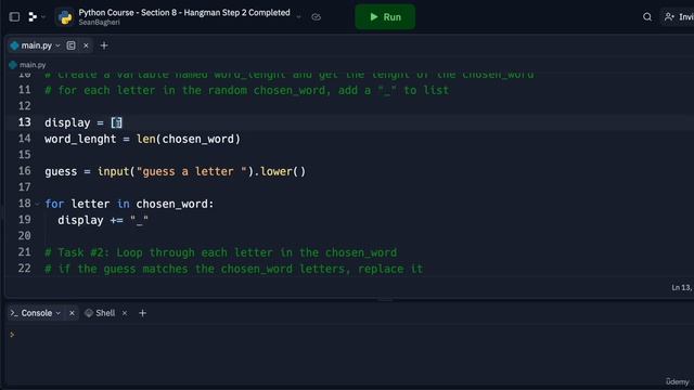 5. Character List || 9. Beginner Word Game Practice || Python Professional Course
