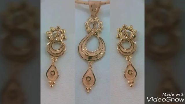 Beautiful Gold Pendant and Earrings Designs ||Gold Locket Sets смотреть онлайн