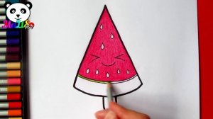 Как нарисовать МОРОЖЕНОЕ АРБУЗ, арбузное мороженое | How to draw a Watermelon Popsicle Ice Cream