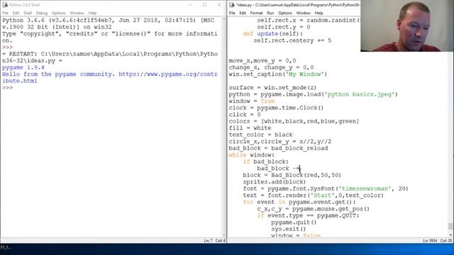 Python Basics Tutorial Pygame Sprite Object Control