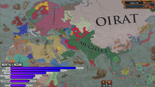 EU4: The Madness of 10X MOD - AI Only Timelapse смотреть онлайн