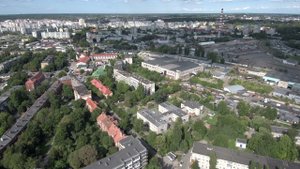 Аэро обзор Телевышка, Советский пр-т, ул. Нарвская, Ген Озерова Кирова, Мусоргского, Калужская