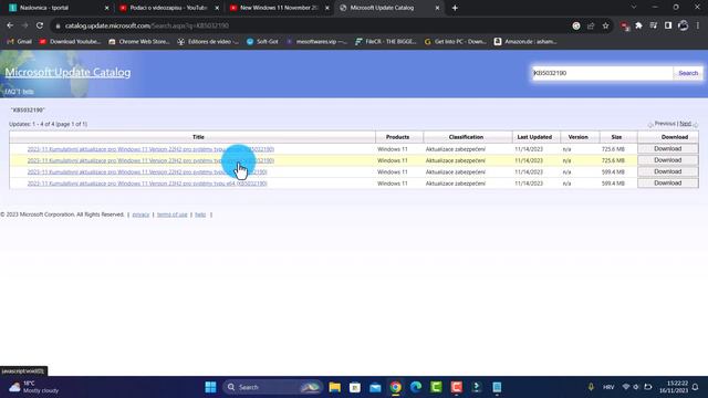 Windows 11 November 2023 Update - First Update for 23H2 in the Main Release (KB5032190)