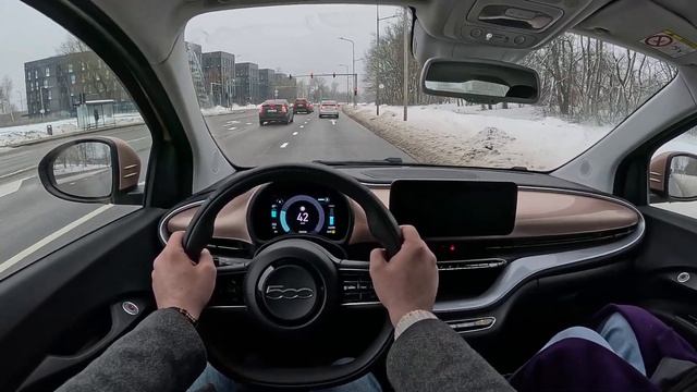 2023 Fiat 500e | Winter POV Test Drive - Review | 4k HDR Super Quality! смотреть онлайн