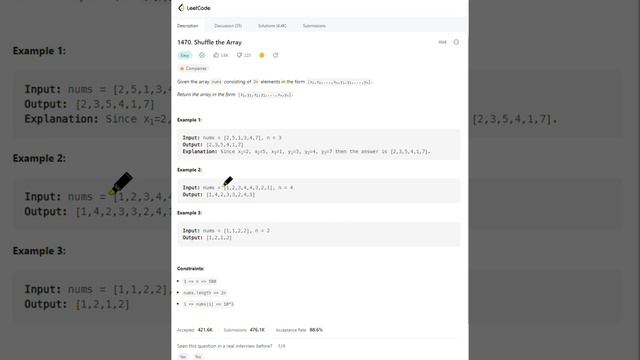 1470. Shuffle the Array | Python | Array