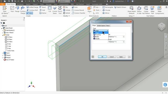 Autodesk Inventor Sheet metal Tutorial Basics