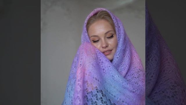 Пуховый платок / Пуховая шаль / Пуховые платки и шарфы / Паутинка / Пуховый платок ЦВЕТНЫЕ СНЫ смотреть онлайн