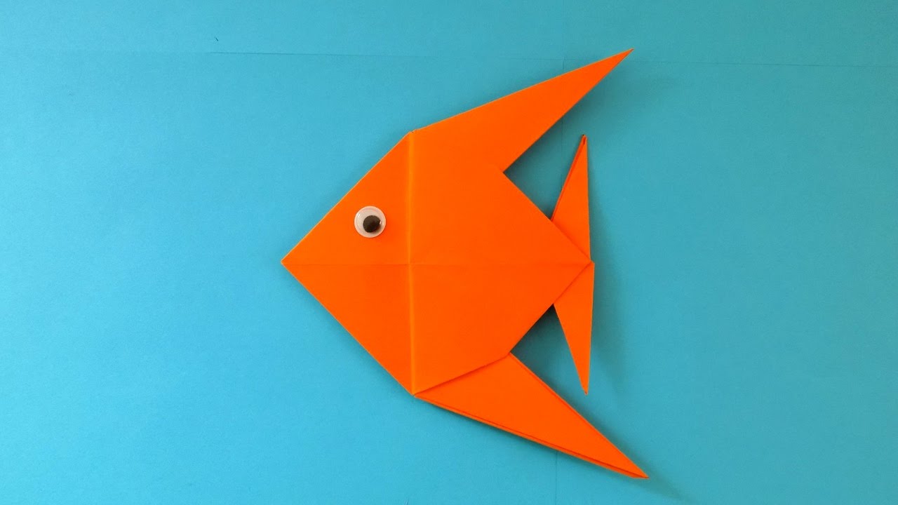 Оригами рыбка - Как сделать рыбку из бумаги. Origami fish