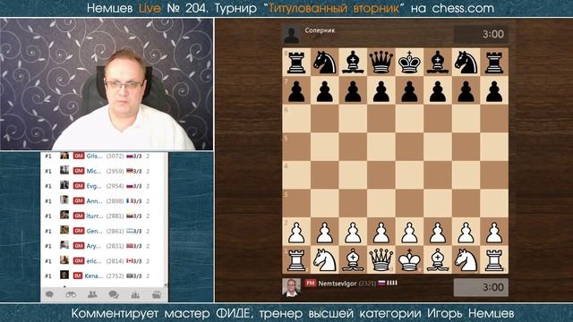 Немцев Live № 204. Титулованный вторник chess.com. 2.04.2019. Игорь Немцев. Обучение шахматам смотреть онлайн