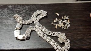 Серебряная цепь из технического серебра.