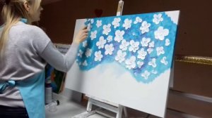 Цветы мастихином. Текстурная живопись