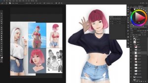 Jubi Draw an OC #6 : Greyzie | Photoshop Digital Painting Time Lapse