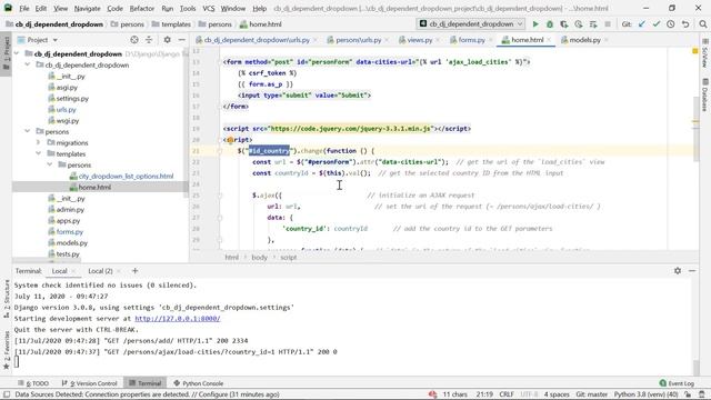 Django Malayalam | Django Dependent Drop Down List Example | Django Forms and Form Validations