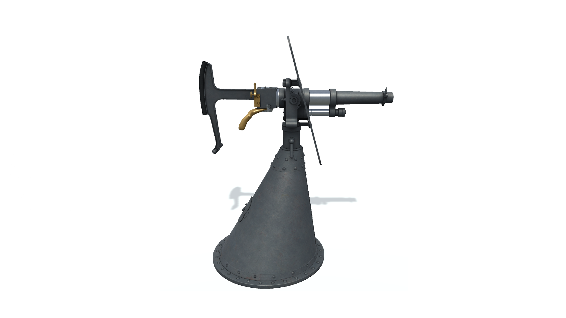 3D модель. 37mm Gotchkis 1 barreled Cannon. 37-мм пушка системы Гочкиса.