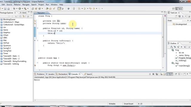 Learn Java Tutorial for Beginners, Part 21 toString and the Object class. Methods in Java.