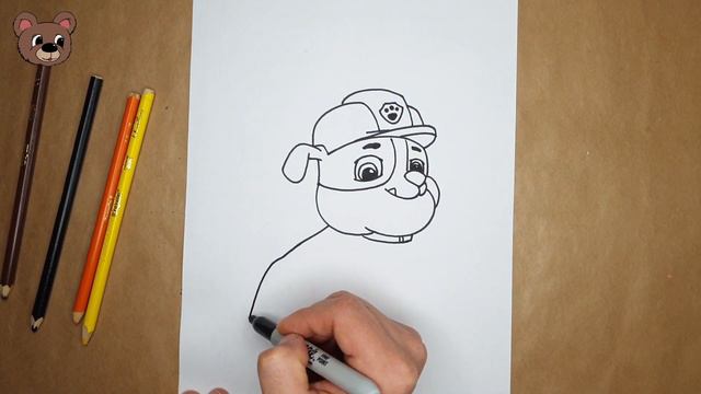 How to Draw a Rubble from Paw Patrol / Kids Drawing