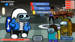 AMONG US НОВЫЙ БОСС АМОНГСАНС AMONGSANS Новый мод FNAF WORLD где аниматроники и амонг ас