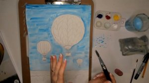 ART on THURSDAYS - Lesson 4, 2021 - Balloons in the sky with acrylic paints